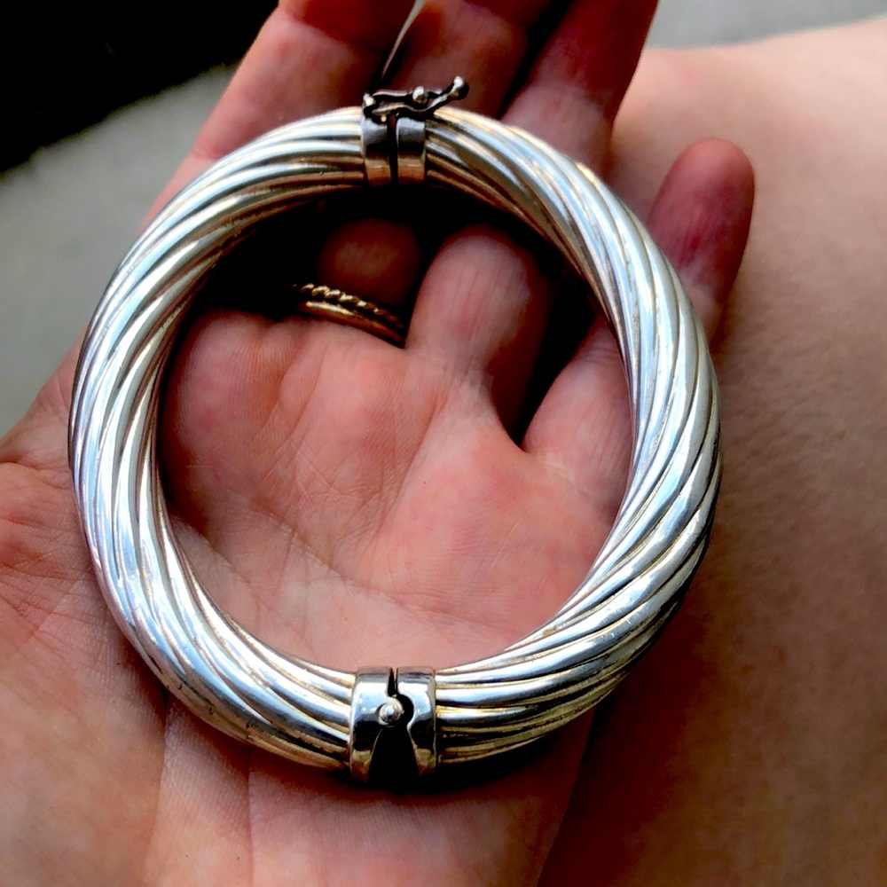 Vintage Milor 925 Sterling Silver Hinged Bracelet